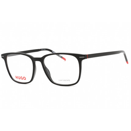 Hugo Men's Eyeglasses - Black Plastic Square Frame Clear Demo Lens | HG 1224 0807 00 ,