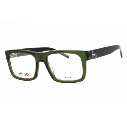 Hugo Men's Eyeglasses - Green Plastic Square Frame Clear Demo Lens | HG 1257 01ED 00 ,
