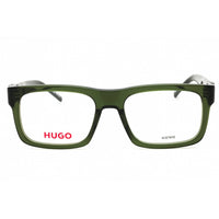 Hugo Men's Eyeglasses - Green Plastic Square Frame Clear Demo Lens | HG 1257 01ED 00 ,