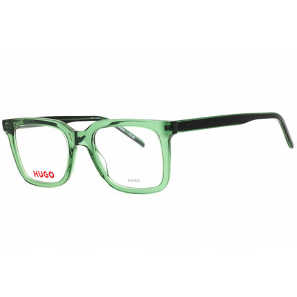 Hugo Men's Eyeglasses - Transparent Green Plastic Square Full Rim | HG 1300 07ZJ 00 ,