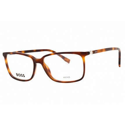 Hugo Boss Men's Eyeglasses - Havana Plastic Rectangular Frame | BOSS 0679/IT 0086 00 ,