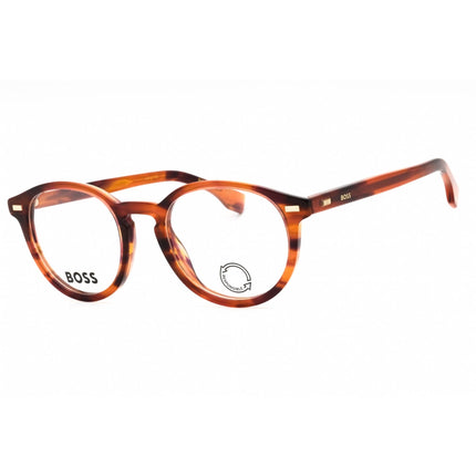 Hugo Boss Men's Eyeglasses - Light Havana Plastic Round Full Rim | BOSS 1367 0SX7 00 ,