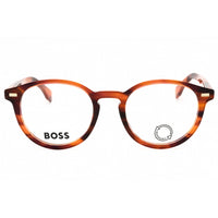 Hugo Boss Men's Eyeglasses - Light Havana Plastic Round Full Rim | BOSS 1367 0SX7 00 ,