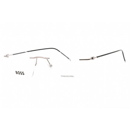 Hugo Boss Men's Eyeglasses - Ruthenium Metal Rectangular Rimless | BOSS 1421 06LB 00 ,