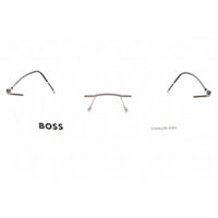 Hugo Boss Men's Eyeglasses - Ruthenium Metal Rectangular Rimless | BOSS 1421 06LB 00 ,