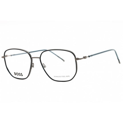 Hugo Boss Men's Eyeglasses - Petrol Dark Ruthenium Metal geometric | BOSS 1430 0AN7 00 ,