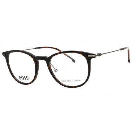 Hugo Boss Men's Eyeglasses - Dark Tortoise Plastic Oval Full Rim | BOSS 1483 04HU 00 ,