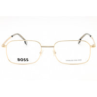 Hugo Boss Men's Eyeglasses - Gold Metal Rectangular Full Rim Frame | BOSS 1604 0J5G 00 ,