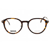 Hugo Boss Men's Eyeglasses - Havana Dark Ruthenium Plastic Round | BOSS 1615/F 04HU 00 ,