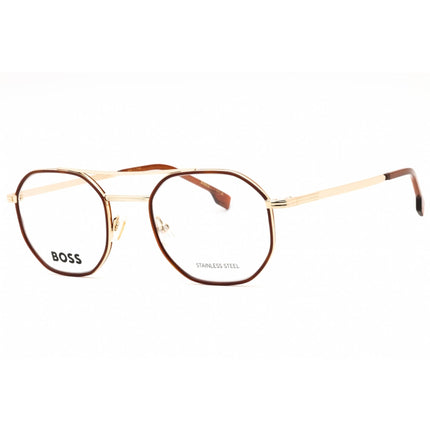 Hugo Boss Men's Eyeglasses - Gold Brown Havana Metal geometric | BOSS 1632 00NR 00 ,