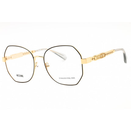 Moschino Women's Eyeglasses - Black Gold Geometric Full Rim Frame | MOS621 02M2 00 ,