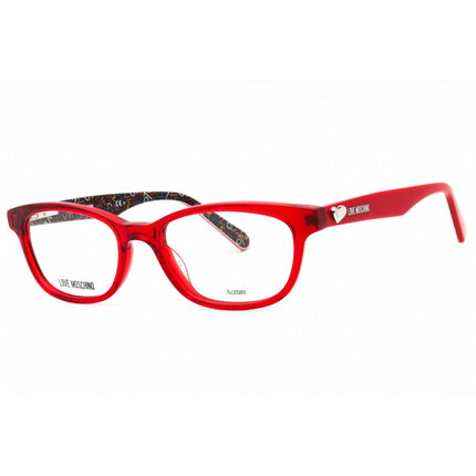 Moschino Love Women's Eyeglasses - Red Plastic Rectangular Full Rim | MOL512 0C9A 00 ,