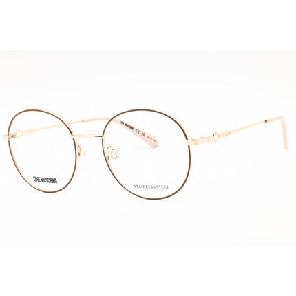 Moschino Love Women's Eyeglasses - White Gold Metal Round Frame | MOL617/TN 0B4E 00 ,