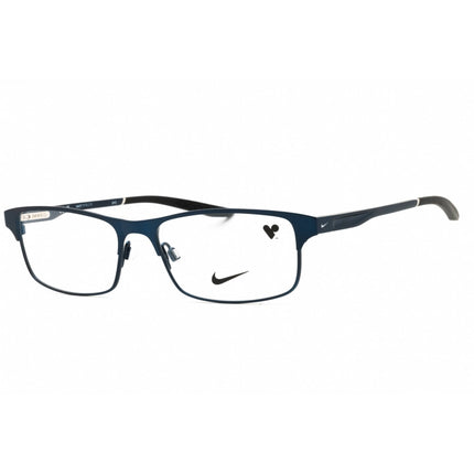 Nike Men's Eyeglasses - Satin Navy/Black Metal Rectangular Full Rim | Nike 8046 401 ,
