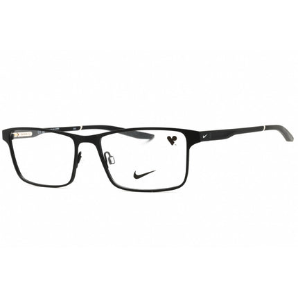 Nike Men's Eyeglasses - Satin Black/Black Metal Rectangular Full Rim | Nike 8047 001 ,