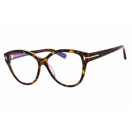 Tom Ford Women's Eyeglasses - Havana/Other Acetate Cat Eye Full Rim | FT5954-B 056 ,