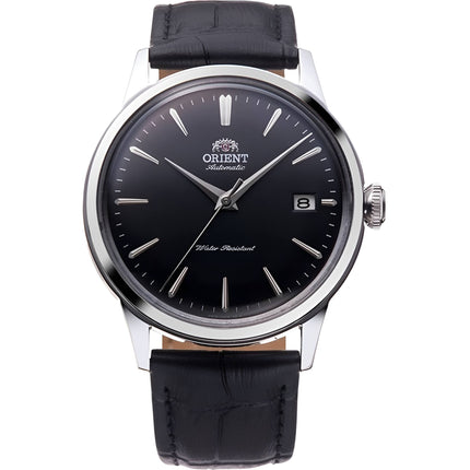 Orient Men's Watch - Bambino Power Reserve Black Dial Leather Strap | RA-AC0M02B ,