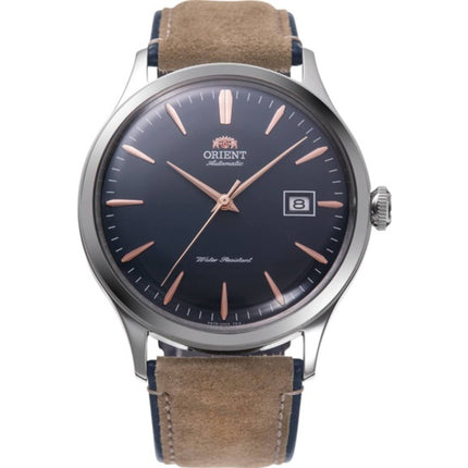 Orient Men's Watch - Bambino Automatic Black Dial Brown Leather Strap | RA-AC0P02L ,