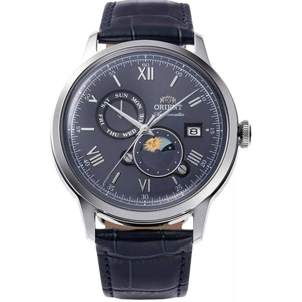 Orient Men's Watch - Bambino Power Reserve Blue Dial Leather Strap Date | RA-AK0806L ,