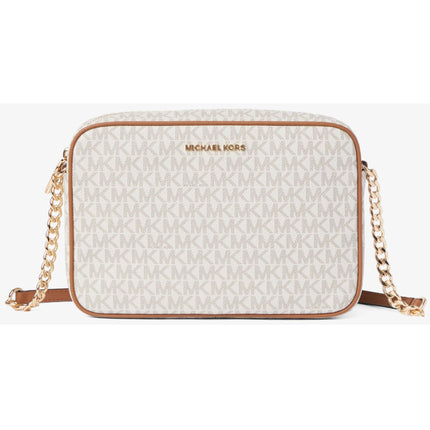 Michael Kors Women's Crossbody Bag - Jet Set Canvas, Vanilla | 35F8GTTC3B-150 ,
