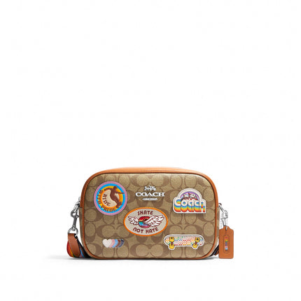Coach Women's Camera Bag - Jamie Signature Canvas with Playful Patches | CJ605-SVOT8 ,