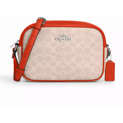 Coach Women's Camera Bag - Jamie Sand and Deep Orange Signature Canvas | CZ186-SVXIK ,