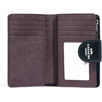 Coach Women's Wallet - Crossgrain Leather Midnight Medium Corner Zip | CF233-SVBHP ,