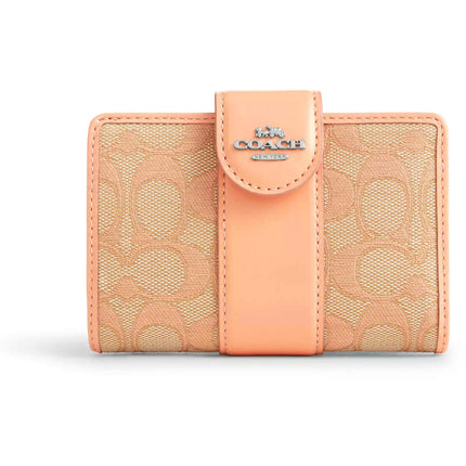 Coach Women's Wallet - Faded Blush Signature Jacquard Medium Corner Zip | CT922-SVS9W ,