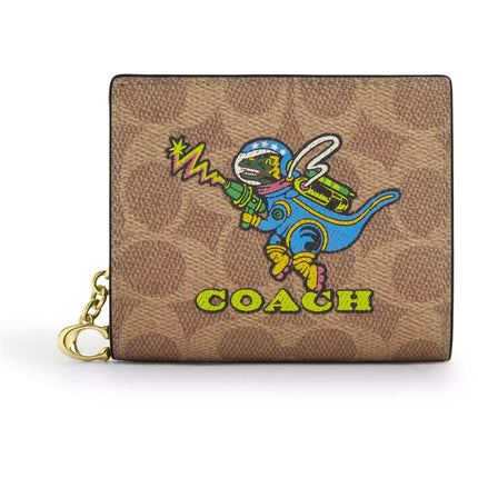 Coach Women's Wallet - Signature Canvas with Rexy Print Cosmic Snap | CW463-IMTAM ,