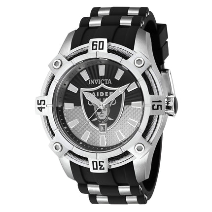 Invicta Men's Quartz Watch - NFL Las Vegas Raiders Grey and Black Dial Strap | 42066 ,