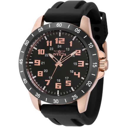 Invicta Men's Watch - Pro Diver Quartz Black Dial Rose Gold Case Strap | 40000 ,