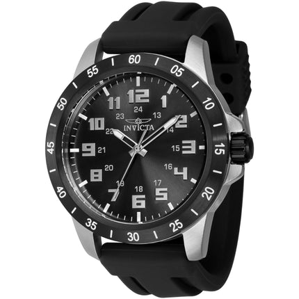 Invicta Men's Watch - Pro Diver Quartz Silver Tone Case Black Silicone Strap | 40007 ,