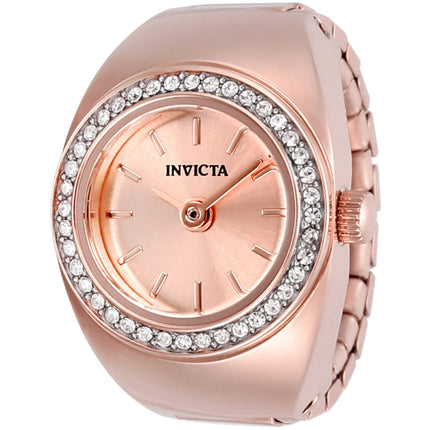 Invicta Women's Ring Watch - Mini Angel Crystal Bezel Rose Gold Tone Dial | 48945 ,