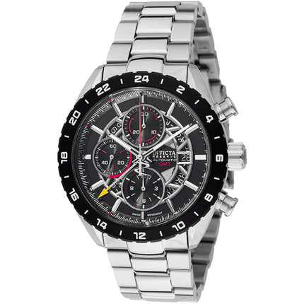 Invicta Men's Watch - Reserve Automatic Chronograph Black Dial Steel Bracelet | 49230 ,