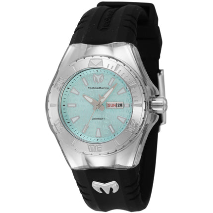 Technomarine Women's Watch - Cruise Quartz Turquoise Dial Black Strap | TM-122018 ,