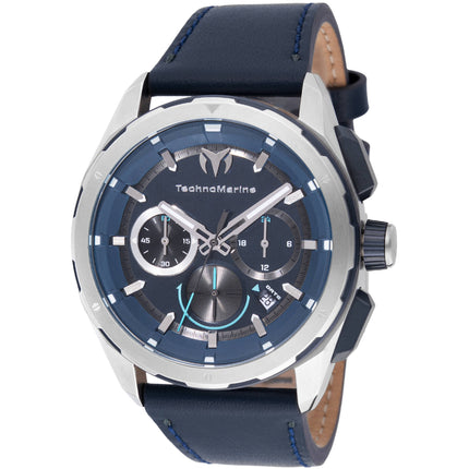 Technomarine Men's Watch - Ocean Quartz Navy Blue Dial Leather Strap | TM-318089 ,