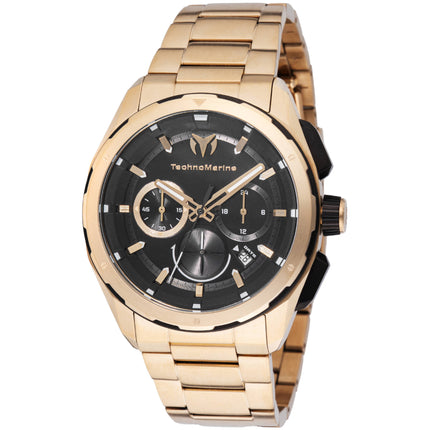 Technomarine Men's Watch - Ocean Nomad Black Dial Yellow Gold Bracelet | TM-318097 ,