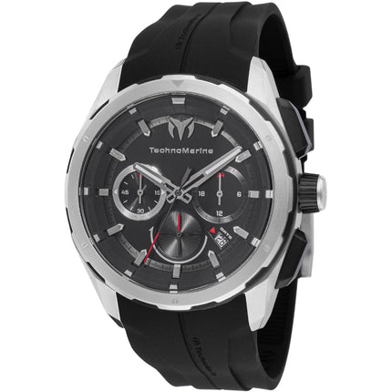 Technomarine Men's Watch - Ocean Nomad Chrono Black Dial Silicone Strap | TM-318098 ,