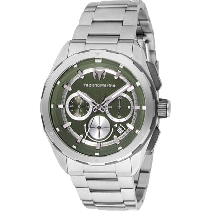 Technomarine Men's Watch - Ocean Nomad Olive Green and Silver Tone Dial | TM-318104 ,