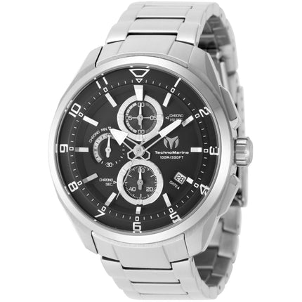 Technomarine Men's Watch - Ocean Quantum Chrono Black and Silver Dial | TM-318115 ,