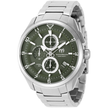 Technomarine Men's Watch - Ocean Quantum Olive Green and Silver Dial Steel | TM-318116 ,
