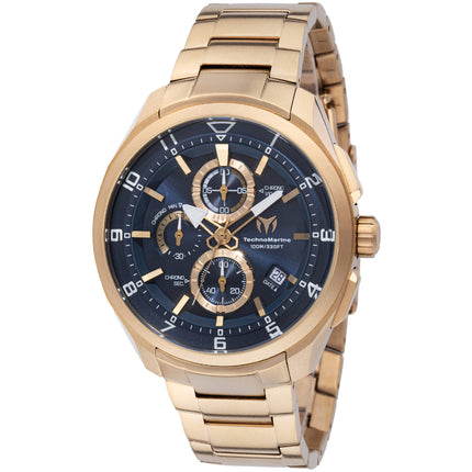 Technomarine Men's Watch - Ocean Quantum Chrono Navy Blue and Gold Dial | TM-318119 ,