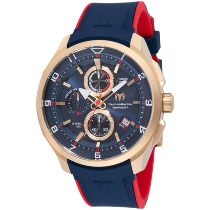 Technomarine Men's Watch - Ocean Quantum Chrono Navy Blue and Gold Dial | TM-318127 ,