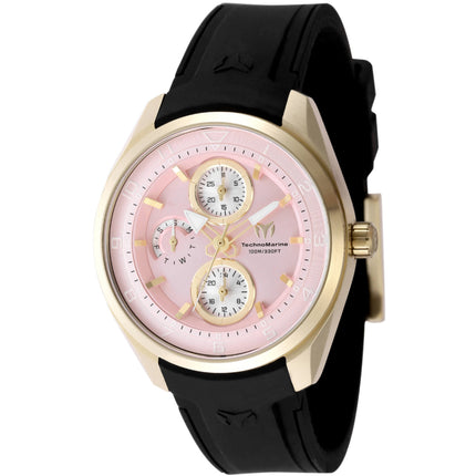 Technomarine Women's Watch - Ocean Quantum Pink Dial Black Rubber Strap | TM-318133 ,