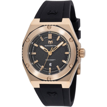 Technomarine Women's Watch - Coral Legacy Quartz Black Dial Rubber Strap | TM-416056 ,