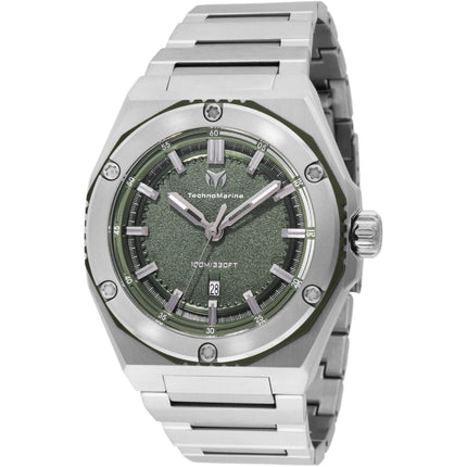Technomarine Men's Watch - Coral Legacy Quartz Olive Green Dial Bracelet | TM-416075 ,