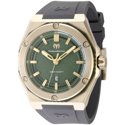 Technomarine Men's Watch - Coral Legacy Olive Green Dial Grey Strap Date | TM-416092 ,