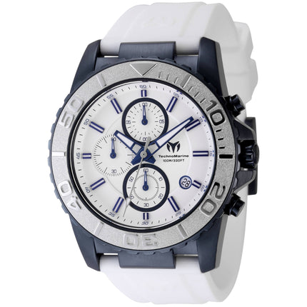 Technomarine Men's Watch - Sea Grace Chronograph Silver Dial White Strap | TM-724006 ,