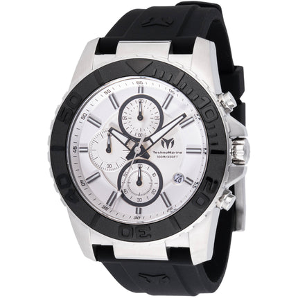 Technomarine Men's Watch - Sea Grace Chronograph Silver Dial Black Strap | TM-725004 ,