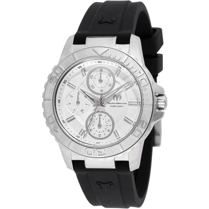 Technomarine Women's Watch - Sea Grace Silver Dial Black Rubber Strap | TM-725011 ,